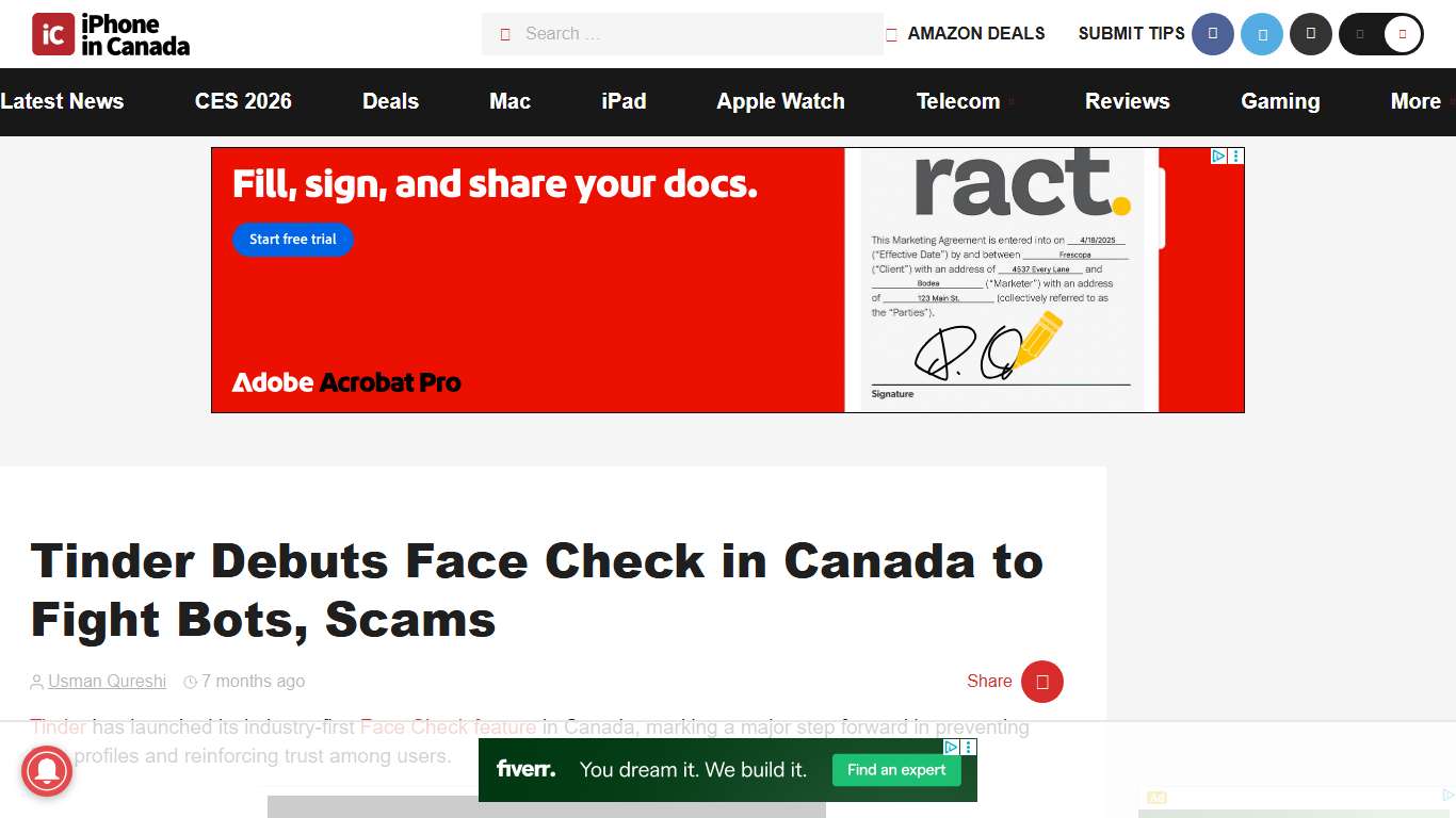Tinder Debuts Face Check in Canada to Fight Bots, Scams | iPhone in Canada